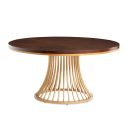 Camellia Field Round Dining Table In Warm Pecan