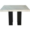 The appearance of Camila Square Counter Height Table In Black designed by Steve Silver in the transitional interior design. This black piece of furniture was selected by 1StopBedrooms from Camila Collection to add a touch of cosiness and style into your home. Sku: CM540PT;CM540PB. Table Top Shape: Square. Material: MDF. Size: 54" x 54".