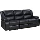 The appearance of Camila Upholstered Motion Reclining Sofa Black designed by Coaster in the transitional interior design. This black piece of furniture was selected by 1StopBedrooms from Camila Collection to add a touch of cosiness and style into your home. Sku: 610244. Material: Upholstered.