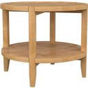 The appearance of Camillo Round Solid Wood Side End Table In Maple Brown designed by Coaster in the transitional interior design. This maple brown piece of furniture  was selected by 1StopBedrooms from Camillo Collection to add a touch of cosiness and style into your home. Sku: 709697. Material: Wood.