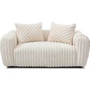 The appearance of Cancun Loveseat In White designed by Glory in the modern / contemporary interior design. This white piece of furniture was selected by 1StopBedrooms from Cancun Collection to add a touch of cosiness and style into your home. Sku: G00932A-L Box 1;G00932A-L Box 2. Material: Boucle.