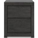 The appearance of Candanew Nightstand In Charcoal designed by Signature Design by Ashley in the transitional interior design. This charcoal piece of furniture  was selected by 1StopBedrooms from Candanew Collection to add a touch of cosiness and style into your home. Sku: NCB3370-92. Material: Wood.