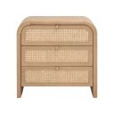 Cannes 3 Drawer Nightstand In Natural Oak