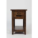 The appearance of Cannon Valley 1 Drawer Chairside Table In Medium Brown designed by Jofran in the transitional interior design. This medium brown piece of furniture was selected by 1StopBedrooms from Cannon Valley Collection to add a touch of cosiness and style into your home. Sku: 1510-7. Material: Acacia.