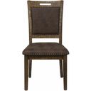 Cannon Valley Upholstered Back Dining Chair with Nailhead Trim Set of 2 In Medium Brown