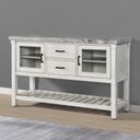 The appearance of Canova Marble Top Server designed by Steve Silver in the transitional interior design. This white piece of furniture was selected by 1StopBedrooms from Canova Collection to add a touch of cosiness and style into your home. Sku: CV500SV. Material: Wood.