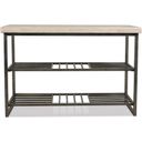 The appearance of Capri Console Table In Alabaster designed by Riverside Furniture in the modern / contemporary interior design. This alabaster piece of furniture  was selected by 1StopBedrooms from Capri Collection to add a touch of cosiness and style into your home. Sku: 77715. Material: Metal.