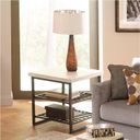 The appearance of Capri Alabaster Travertine End Table designed by Riverside Furniture in the industrial interior design. This black and white piece of furniture  was selected by 1StopBedrooms from Capri Collection to add a touch of cosiness and style into your home. Sku: 77709.