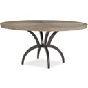 The appearance of Caracole Classic Rough And Ready 54 Dining Table designed by Caracole in the transitional interior design. This brown piece of furniture was selected by 1StopBedrooms from Caracole Classic Collection to add a touch of cosiness and style into your home. Sku: CLA-019-2013B;CLA-019-2013T. Table Top Shape: Round. Material: Metal. Size: 54".