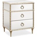 The appearance of Caracole Compositions Fontainebleau Three Drawer Nightstand designed by Caracole in the glam interior design. This beige piece of furniture was selected by 1StopBedrooms from Fontainebleau Collection to add a touch of cosiness and style into your home. Sku: C063-419-064. Material: Aluminium.