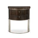 The appearance of Caracole Modern Streamline Half Moon Nightstand designed by Caracole in the transitional interior design. This brown piece of furniture was selected by 1StopBedrooms from Modern Streamline Collection to add a touch of cosiness and style into your home. Sku: M023-417-063. Material: Wood.