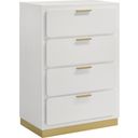 The appearance of Caraway 4-drawer Bedroom Chest White designed by Coaster in the modern / contemporary interior design. This white piece of furniture  was selected by 1StopBedrooms from Caraway Collection to add a touch of cosiness and style into your home. Sku: 224775. Material: Wood.