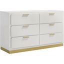 The appearance of Caraway 6-drawer Bedroom Dresser White designed by Coaster in the modern / contemporary interior design. This white piece of furniture  was selected by 1StopBedrooms from Caraway Collection to add a touch of cosiness and style into your home. Sku: 224773. Material: Wood.