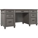 The appearance of Caraway 66 Inch Executive Desk In Grey designed by Aspenhome in the country / farmhouse interior design. This grey piece of furniture  was selected by 1StopBedrooms from Caraway Collection to add a touch of cosiness and style into your home. Sku: I248-303-SLT-1. Material: Wood.