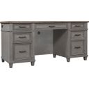 The appearance of Caraway Credenza Desk In Grey designed by Aspenhome in the country / farmhouse interior design. This grey piece of furniture was selected by 1StopBedrooms from Caraway Collection to add a touch of cosiness and style into your home. Sku: I248-316-SLT-1. Material: Wood.