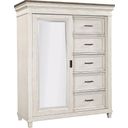 Caraway Sliding Door Chest In Aged Ivory
