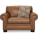 The appearance of Carianna Chair And A Half In Caramel designed by Signature Design by Ashley in the traditional interior design. This caramel piece of furniture  was selected by 1StopBedrooms from Carianna Collection to add a touch of cosiness and style into your home. Sku: 5760423. Material: Leather Match.