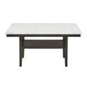 Carissa 60 Inch Rectangle Dining Table with Storage Shelf In White and Espresso