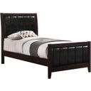 The appearance of Carlton Twin Upholstered Panel Bed Cappuccino and Black designed by Coaster in the modern / contemporary interior design. This cappuccino piece of furniture was selected by 1StopBedrooms from Carlton Collection to add a touch of cosiness and style into your home. Sku: 202091TB1;202091TB2. Bed Type: Panel Bed. Material: Wood. Bed Size: Twin.