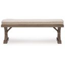 The appearance of Carmel Bay Bench with Cushion In Beige designed by Signature Design by Ashley in the transitional interior design. This beige piece of furniture was selected by 1StopBedrooms from Carmel Bay Collection to add a touch of cosiness and style into your home. Sku: NCP790-600.