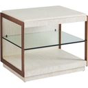 The appearance of Carmel Point Lobos Rectangular End Table In Monterey designed by Barclay Butera in the transitional interior design. This monterey piece of furniture was selected by 1StopBedrooms from Carmel Collection to add a touch of cosiness and style into your home. Sku: 931-955. Material: Wood.