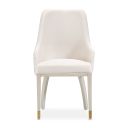 Carmela Dining Arm Chair Set of 2 In Shimmer Ivory