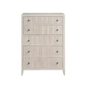 The appearance of Carmen Chest In White Oak designed by Universal in the modern / contemporary interior design. This white oak piece of furniture  was selected by 1StopBedrooms from Avaline Collection to add a touch of cosiness and style into your home. Sku: U428150. Material: Wood.