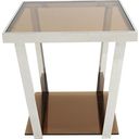 The appearance of Carraway Silver End Table designed by Bellini Modern Living in the modern / contemporary interior design. This brown piece of furniture  was selected by 1StopBedrooms from Carraway Collection to add a touch of cosiness and style into your home. Sku: Carraway ET. Material: Stainless Steel.
