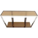 The appearance of Carraway Silver Type 1 Sofa Table designed by Bellini Modern Living in the modern / contemporary interior design. This brown piece of furniture  was selected by 1StopBedrooms from Carraway Collection to add a touch of cosiness and style into your home. Sku: Carraway ST-1. Material: Stainless Steel.