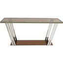 The appearance of Carraway Silver Type 2 Sofa Table designed by Bellini Modern Living in the modern / contemporary interior design. This brown piece of furniture  was selected by 1StopBedrooms from Carraway Collection to add a touch of cosiness and style into your home. Sku: Carraway ST-2. Material: Stainless Steel.