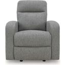 The appearance of Carrigan Lane Recliner In Sterling designed by Signature Design by Ashley in the modern / contemporary interior design. This sterling piece of furniture  was selected by 1StopBedrooms from Carrigan Lane Collection to add a touch of cosiness and style into your home. Sku: NC4220425. Material: Fabric.