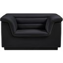 The appearance of Cascade Velvet Fabric Chair In Black designed by Meridian in the modern / contemporary interior design. This black piece of furniture was selected by 1StopBedrooms from Cascade Collection to add a touch of cosiness and style into your home. Sku: 192Black-C. Material: Velvet.