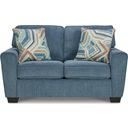 The appearance of Cashton Loveseat In Blue designed by Signature Design by Ashley in the modern / contemporary interior design. This blue piece of furniture  was selected by 1StopBedrooms from Cashton Collection to add a touch of cosiness and style into your home. Sku: 4060535. Material: Fabric.