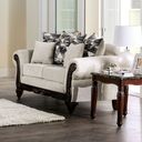 The appearance of Cassani Loveseat In Light Gray and Walnut designed by Furniture of America in the traditional interior design. This walnut and light gray piece of furniture was selected by 1StopBedrooms from Cassani Collection to add a touch of cosiness and style into your home. Sku: SM7756-LV. Material: Chenille.