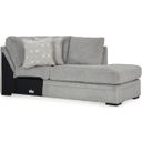 The appearance of Casselbury RAF Corner Chaise In Cement designed by Signature Design by Ashley in the modern / contemporary interior design. This cement piece of furniture  was selected by 1StopBedrooms from Casselbury Collection to add a touch of cosiness and style into your home. Sku: 5290617. Material: Fabric.