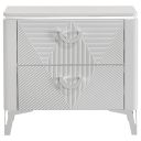 The appearance of Cassia 2-Drawer Nightstand Bedside Table In White High Gloss designed by Coaster in the modern / contemporary interior design. This white high gloss piece of furniture was selected by 1StopBedrooms from Cassia Collection to add a touch of cosiness and style into your home. Sku: 215792. Material: MDF.