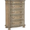The appearance of Castella Five Drawer Chest designed by Hooker in the traditional interior design. This medium wood piece of furniture was selected by 1StopBedrooms from Castella Collection to add a touch of cosiness and style into your home. Sku: 5878-90010-80. Material: Hickory.