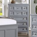 The appearance of Castlile Chest In Gray designed by Furniture of America in the transitional interior design. This gray piece of furniture was selected by 1StopBedrooms from Castlile Collection to add a touch of cosiness and style into your home. Sku: CM7413GY-C. Material: Wood.
