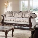 The appearance of Catalonia Sofa In Beige and Dark Cherry designed by Furniture of America in the traditional interior design. This beige and dark cherry piece of furniture was selected by 1StopBedrooms from Catalonia Collection to add a touch of cosiness and style into your home. Sku: SM6451-SF. Material: Fabric.