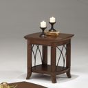 The appearance of Cathedral End Table designed by Bernell in the transitional interior design. This cherry piece of furniture  was selected by 1StopBedrooms from Cathedral Collection to add a touch of cosiness and style into your home. Sku: 8621. Material: Rubberwood.