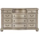 The appearance of Cavalier Silver Dresser designed by Homelegance in the transitional interior design. This silver piece of furniture  was selected by 1StopBedrooms from Cavalier Collection to add a touch of cosiness and style into your home. Sku: 1757SV-5. Material: Wood.