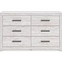 The appearance of Cayboni Dresser In Washed White designed by Signature Design by Ashley in the transitional interior design. This white wash piece of furniture was selected by 1StopBedrooms from Cayboni Collection to add a touch of cosiness and style into your home. Sku: B3788-31. Material: Wood.