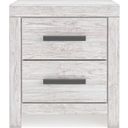 The appearance of Cayboni Nightstand In Washed White designed by Signature Design by Ashley in the transitional interior design. This white wash piece of furniture was selected by 1StopBedrooms from Cayboni Collection to add a touch of cosiness and style into your home. Sku: B3788-92. Material: Wood.