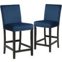 The appearance of Celeste Blue Counter Height Chair Set Of 2 designed by New Classic in the transitional interior design. This blue piece of furniture was selected by 1StopBedrooms from Celeste Collection to add a touch of cosiness and style into your home. Sku: D400-22-BLU. Material: Solid Wood.
