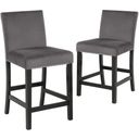 The appearance of Celeste Gray Counter Height Chair Set Of 2 designed by New Classic in the transitional interior design. This gray piece of furniture was selected by 1StopBedrooms from Celeste Collection to add a touch of cosiness and style into your home. Sku: D400-22-GRY. Material: Solid Wood.