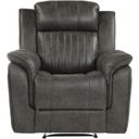 The appearance of Centeroak Gray Recliner designed by Homelegance in the modern / contemporary interior design. This gray piece of furniture was selected by 1StopBedrooms from Centeroak Collection to add a touch of cosiness and style into your home. Sku: 9479BRG-1. Material: Microfiber.