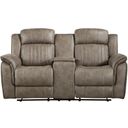 The appearance of Centeroak Sandy Brown Double Reclining Loveseat With Center Console designed by Homelegance in the modern / contemporary interior design. This brown piece of furniture was selected by 1StopBedrooms from Centeroak Collection to add a touch of cosiness and style into your home. Sku: 9479SDB-2. Material: Microfiber.