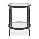The appearance of Chadid Round Glass Side Table In Black and Gold designed by Uttermost in the modern / contemporary interior design. This black and gold piece of furniture  was selected by 1StopBedrooms from Chadid Collection to add a touch of cosiness and style into your home. Sku: 50360. Material: Iron.