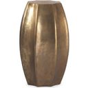 16 Inch Round Chairside Table In Antique Brass