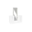 The appearance of Chalanna Vanity Mirror In White designed by Signature Design by Ashley in the modern / contemporary interior design. This white piece of furniture was selected by 1StopBedrooms from Chalanna Collection to add a touch of cosiness and style into your home. Sku: B822-25. Material: Wood.